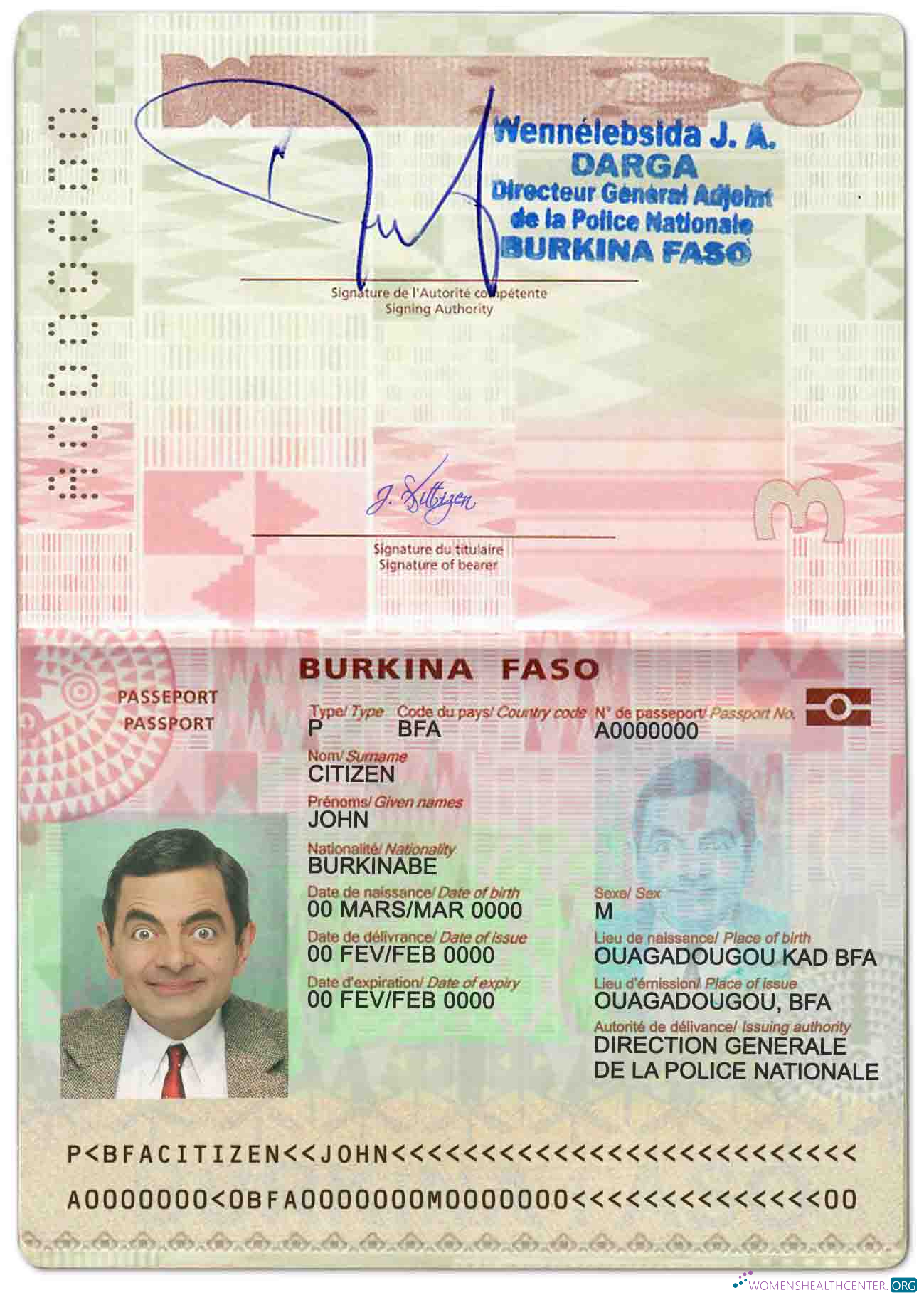 Download Burkina Faso passport (2018   present) Photoshop template